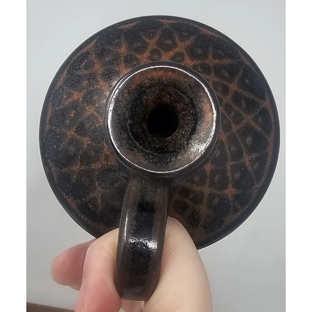 Vintage Artisan Studio Ceramic Clay Pottery Single Stem Bud Holder Signed Vase